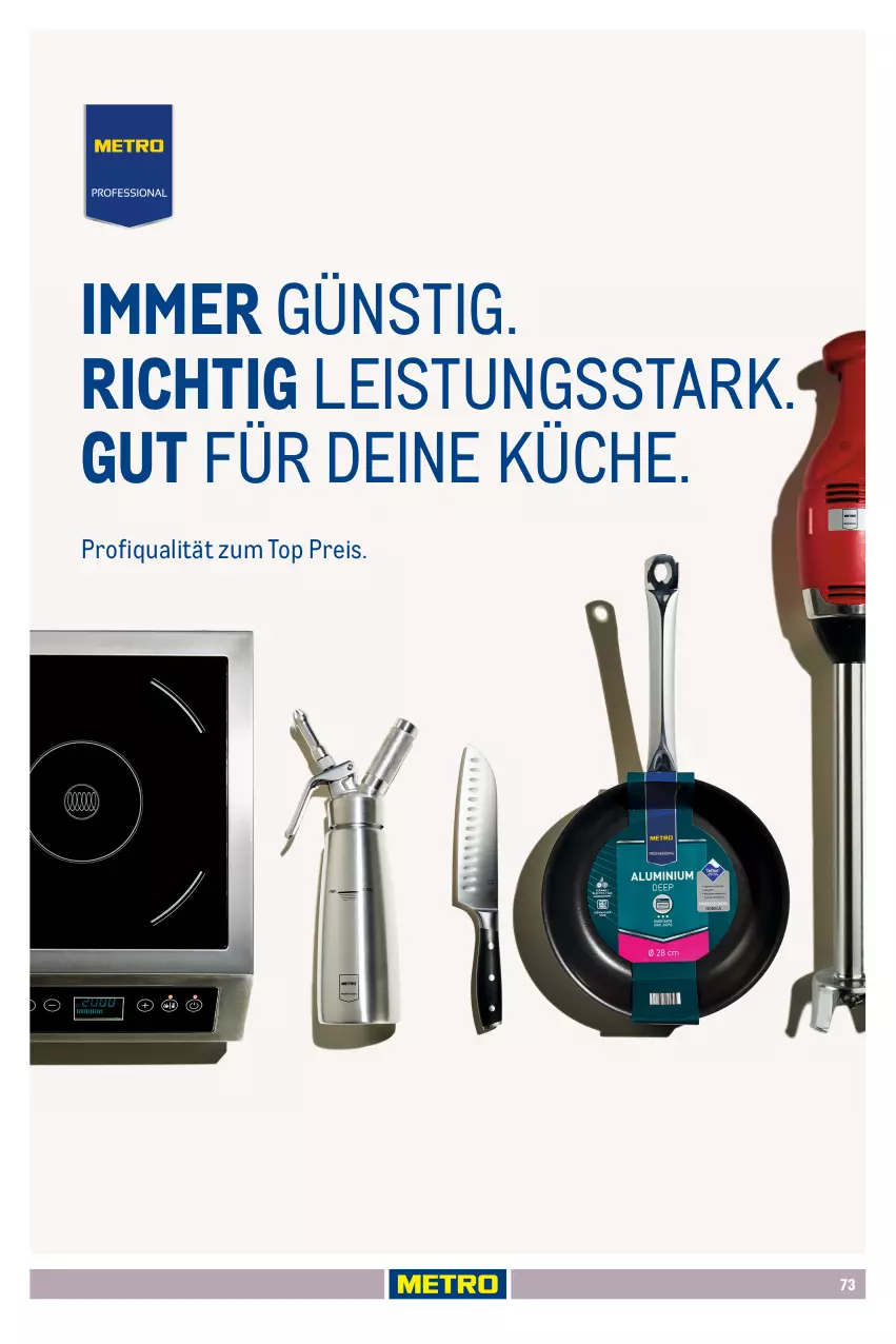 Aktueller Prospekt Metro - Non Food Sortiment - Seite 106 - von 01.10.2025 bis 09.06.2026 - strona 73 - produkty: angebot, Behälter, decke, eis, elle, küche, Küchen, Küchenhelfer, Metro, pfanne, pfannen, reis, Ti, tisch