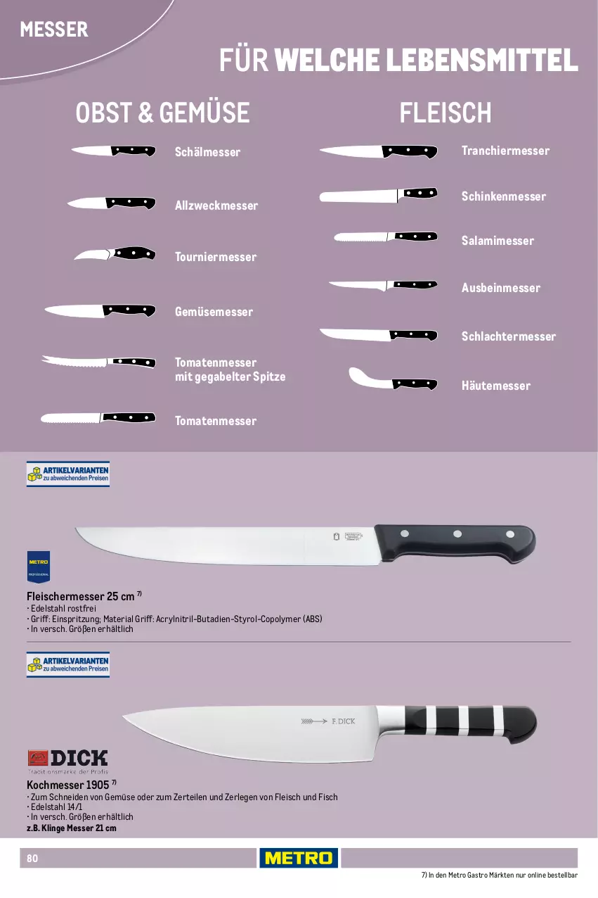 Aktueller Prospekt Metro - Non Food Sortiment - Seite 106 - von 01.10.2025 bis 09.06.2026 - strona 80 - produkty: ACC, brot, edelstahl, eis, elle, filet, fisch, fleisch, gabel, Käse, kuchen, lachs, lebensmittel, LG, Liege, messer, Metro, metro gastro, obst, office, Ria, rwe, salami, schinken, Spezi, Ti, tomate, tomaten, usb, weck
