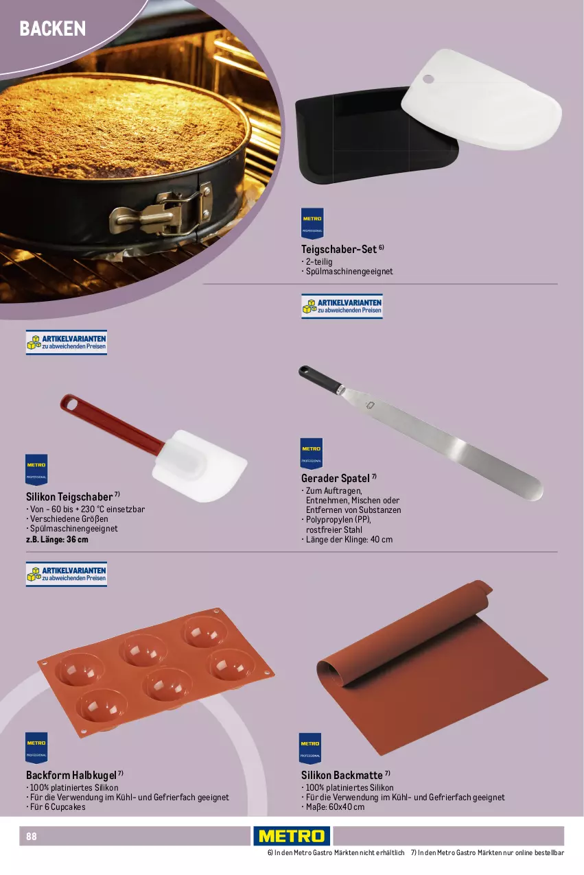 Aktueller Prospekt Metro - Non Food Sortiment - Seite 106 - von 01.10.2025 bis 09.06.2026 - strona 88 - produkty: Backform, Backmatte, Behälter, decke, Deckel, eier, elle, frischhaltedosen, gefrierfach, Kugel, lebensmittel, LG, Metro, metro gastro, mikrowelle, Ria, rwe, spülmaschinen, Teigschaber, Ti