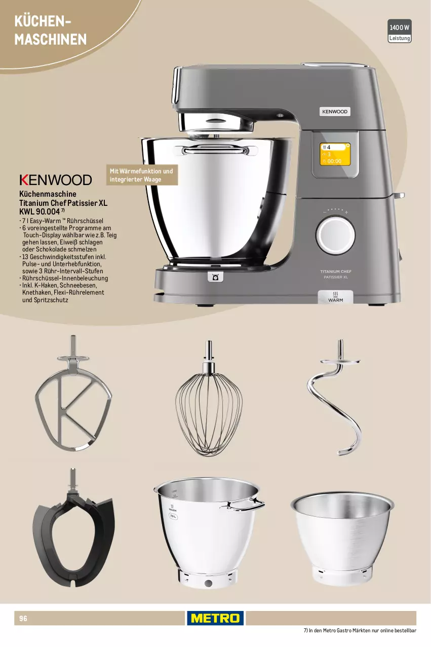 Aktueller Prospekt Metro - Non Food Sortiment - Seite 106 - von 01.10.2025 bis 09.06.2026 - strona 96 - produkty: brot, edelstahl, eis, küche, Küchen, küchenmaschine, LG, Metro, metro gastro, rel, Rührschüssel, Schneebesen, schoko, schokolade, schüssel, Spritzschutz, Ti, Waage