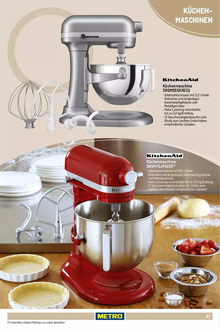 Aktueller Prospekt Metro - Non Food Sortiment - Seite 106 - von 01.10.2025 bis 09.06.2026 - strona 97 - produkty: brot, edelstahl, eis, küche, Küchen, küchenmaschine, LG, Metro, metro gastro, rel, Rührschüssel, Schneebesen, schoko, schokolade, schüssel, Spritzschutz, Ti, Waage