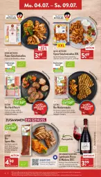 Gazetka promocyjna Aldi Nord - Aldi-Vorschau - Gazetka - ważna od 09.07 do 09.07.2022 - strona 4 - produkty: aldi, angebot, bio, Bio-Hackfleisch, braten, brustfilet, decke, eis, filet, flasche, fleisch, frucht, geschnetzeltes, gewürz, gin, grill, gyros, hackfleisch, kraft, küche, Küchen, Lambrusco, mac, Mode, Nackensteak, nackensteaks, nuss, Ofen, pute, rezept, rezept-tipp, rezepte, Ria, rind, rotwein, rwe, schinken, schwein, schwein und rind, schweine, Spezi, steak, steaks, Ti, trolli, vom schwein und rind, wein, weine, Zelt, ZTE