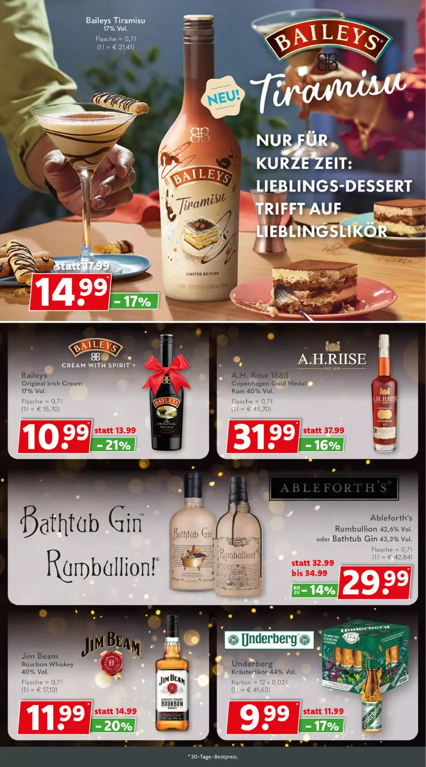 Aktueller Prospekt Getraenkeland - von 12.12 bis 24.12.2022 - strona 7 - produkty: bestpreis, bourbon, bourbon whiskey, eis, flasche, gin, irish cream, jim beam, kräuter, kräuterlikör, likör, lion, reis, rum, Ti, underberg, Wels, whiskey