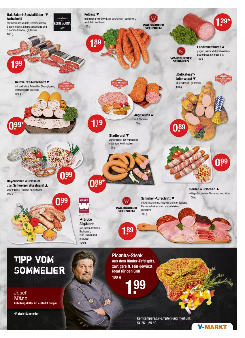 Aktueller Prospekt Vmarkt - V-Markt - von 21.07 bis 27.07.2022 - strona 3 - produkty: Abtei, auer, aufschnitt, Bau, Bauer, braten, bratwurst, brokkoli, brot, champignon, eis, elle, farmerschinken, fleisch, gewürz, grill, jagdwurst, Käse, Kraut, kräuter, landschinken, leberwurst, LG, mac, merl, mit pistazien, petersilie, pistazien, Rauch, rezept, rind, rinder, salami, salat, schinken, Spezi, steak, tafelspitz, Ti, wurst, würstchen