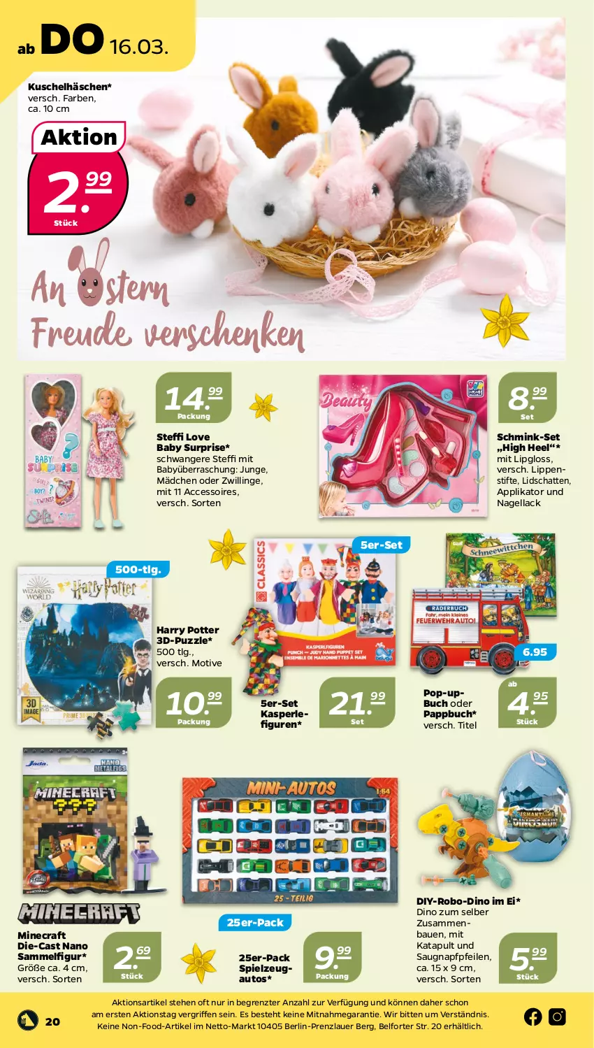 Aktueller Prospekt Netto - Woche 11 - von 13.03 bis 18.03.2023 - strona 20 - produkty: ACC, accessoires, auer, auto, Bau, buch, lack, LG, Lipgloss, Lippenstift, Nagellack, Puzzle, spielzeug, stifte, Ti, ZTE