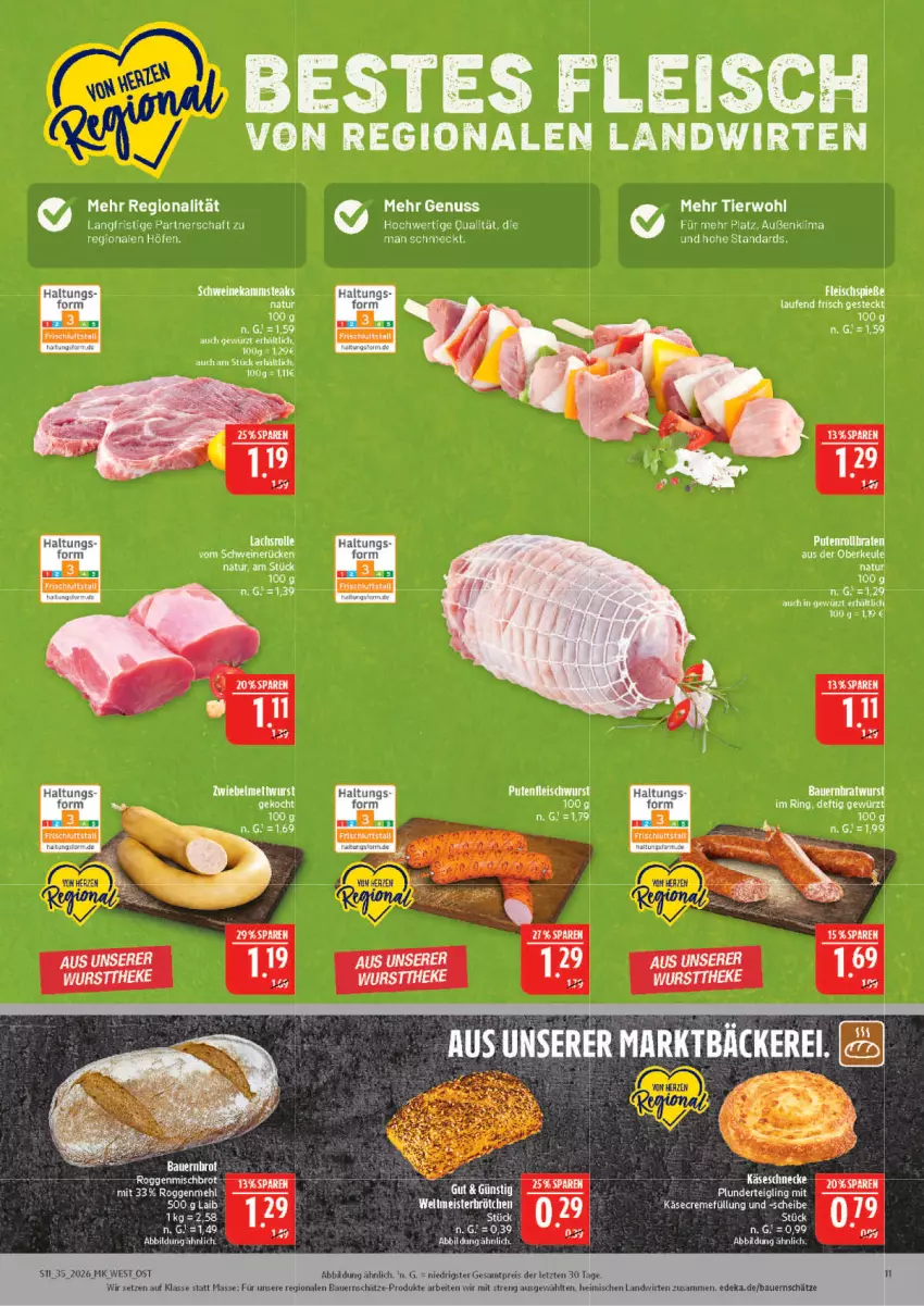 Aktueller Prospekt Marktkauf - Prospekt - von 23.08 bis 29.08.2026 - strona 11 - produkty: eis, fleisch, fleischwurst, gewürz, Laufen, Mett, mettwurst, natur, nuss, pute, Putenfleisch, ring, schwein, schweine, schweinerücken, steak, steaks, Ti, wein, weine, wurst, zwiebel, zwiebelmettwurst