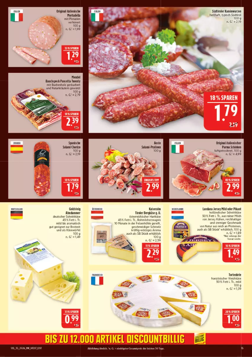 Aktueller Prospekt Marktkauf - Prospekt - von 23.08 bis 29.08.2026 - strona 15 - produkty: Bau, Bergkäse, brie, brot, buch, chorizo, dell, deutscher schnittkäse, eis, französischer weichkäse, gewürz, gin, goldsteig, hartkäse, holländischer schnittkäse, Holz, Kaiser, Kamin, Kaminwurz, Käse, kräuter, kräutern, mac, milch, mit pistazien, mortadella, natur, pistazien, pralinen, reis, salami, schinken, schnittkäse, Speck, südtiroler, Ti, tisch, torte, weichkäse, würfel, ZTE