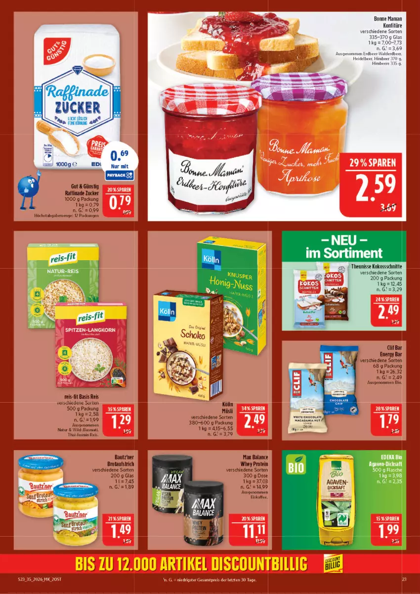 Aktueller Prospekt Marktkauf - Prospekt - von 23.08 bis 29.08.2026 - strona 23 - produkty: agaven, beere, bio, bonne maman, deka, dicksaft, edeka bio, eier, eis, flasche, Heu, himbeer, himbeere, kokos, konfitüre, mam, reis, saft, ZTE
