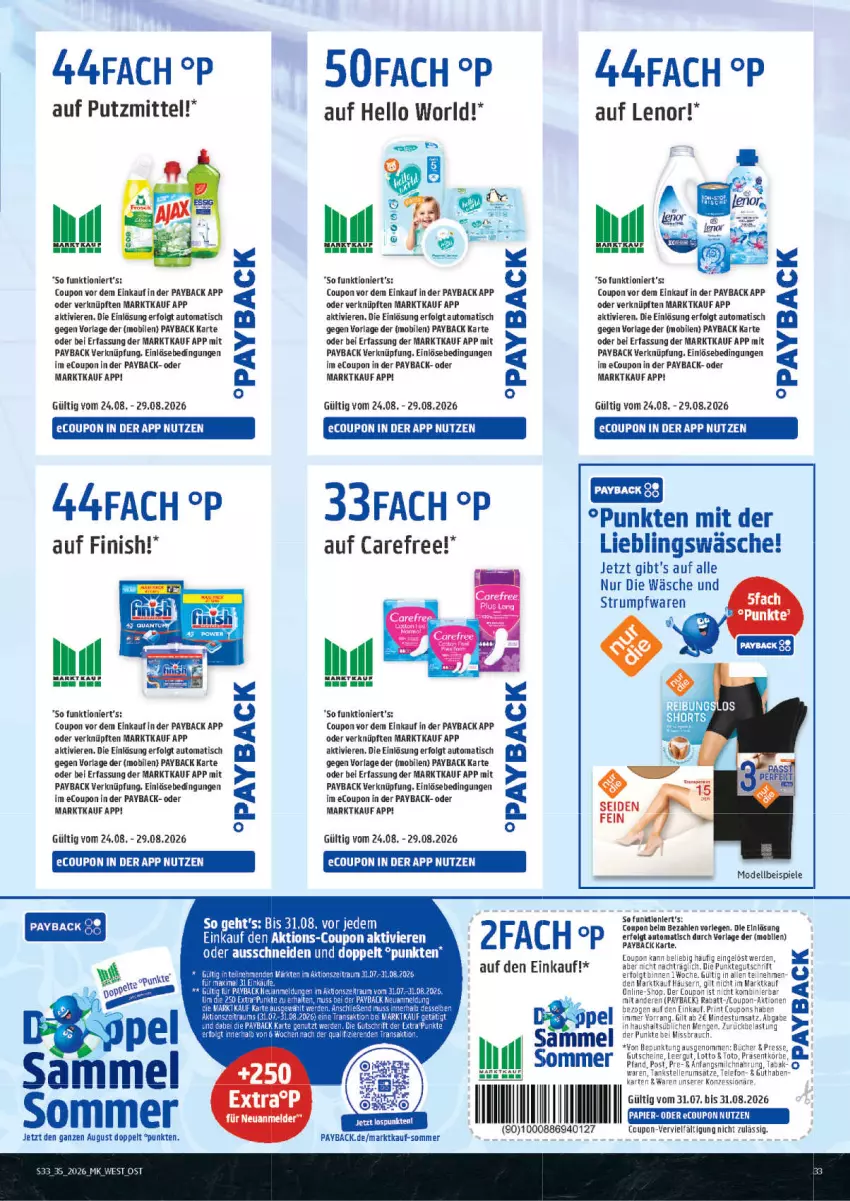 Aktueller Prospekt Marktkauf - Prospekt - von 23.08 bis 29.08.2026 - strona 33 - produkty: auto, carefree, coupon, coupons, dell, eis, elle, erde, Finish, gsw, gutschein, gutscheine, lenor, LG, milch, Mode, papier, payback, Rauch, rum, Spiele, tee, telefon, Ti, tisch, Yo