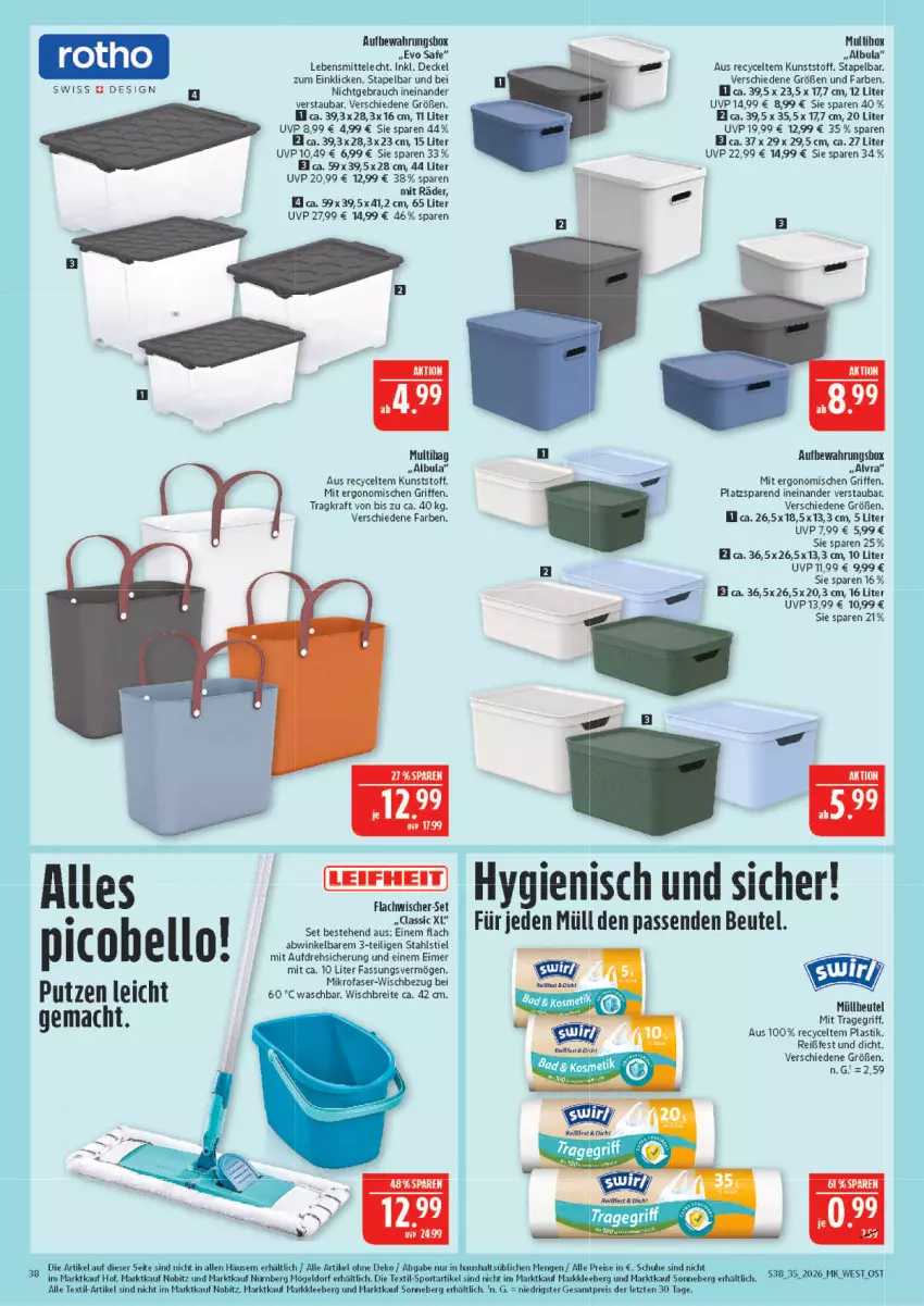 Aktueller Prospekt Marktkauf - Prospekt - von 23.08 bis 29.08.2026 - strona 38 - produkty: asti, aufbewahrungsbox, beutel, Brei, decke, Deckel, eimer, eis, kraft, lebensmittel, mac, mikrofaser, müllbeutel, Rauch, reis, schuhe, Sport, Ti, tragegriff, ZTE