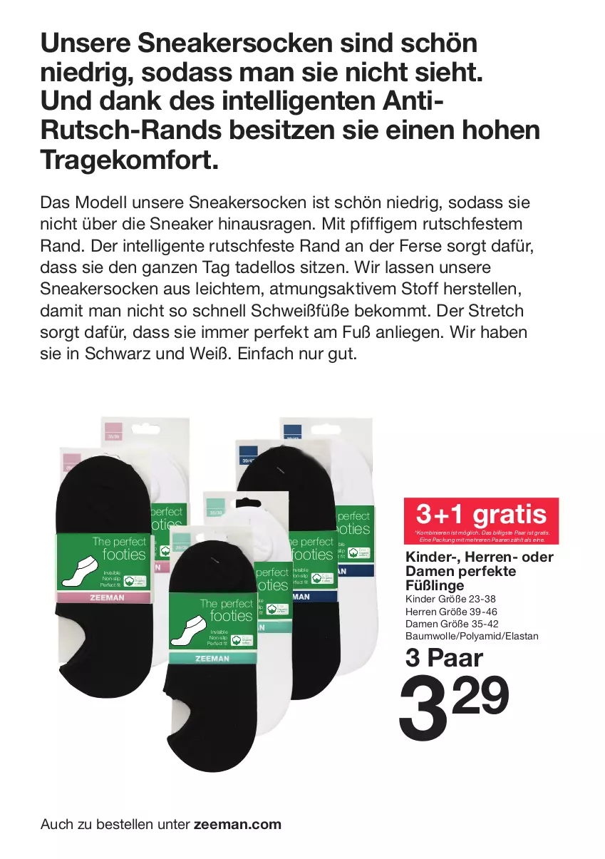 Aktueller Prospekt Zeeman - Prospekte - von 13.01 bis 19.01.2024 - strona 16 - produkty: Bau, baumwolle, beko, dell, elle, ente, Füßlinge, Intel, Kinder, Liege, Mode, Perfect Fit, slip, sneaker, sneakersocken, socken, Soda, Ti, wolle