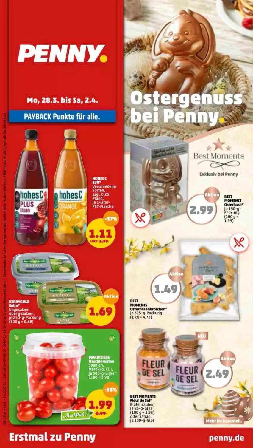 Aktueller Prospekt Penny - Prospekte - von 28.03 bis 02.04.2022 - strona 1 - produkty: Blüte, brötchen, eimer