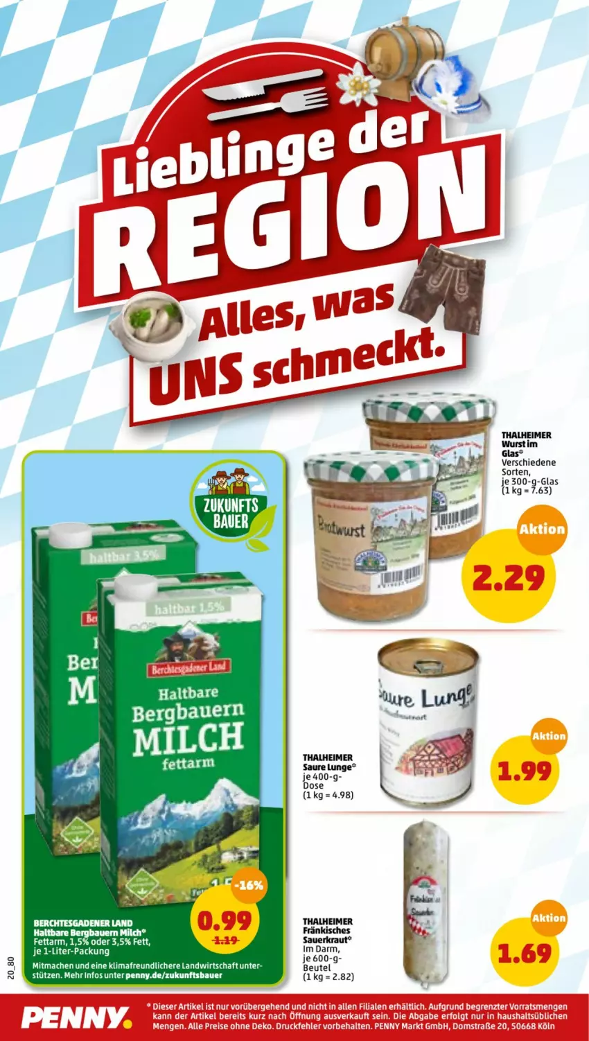 Aktueller Prospekt Penny - Prospekte - von 28.03 bis 02.04.2022 - strona 20 - produkty: auer, Bau, Bauer, beutel, eimer, Kraut, mac, milch, Sauerkraut, tee, Ti, wurst