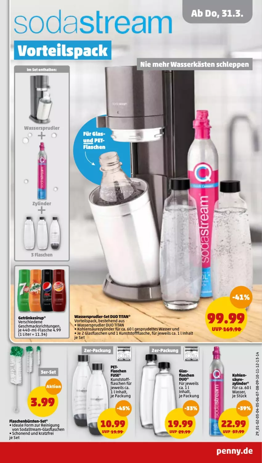 Aktueller Prospekt Penny - Prospekte - von 28.03 bis 02.04.2022 - strona 29 - produkty: bürste, bürsten, flasche, glasflasche, mac, Reinigung, Soda, sodastream, Sprudel, Ti, wasser, wassersprudler