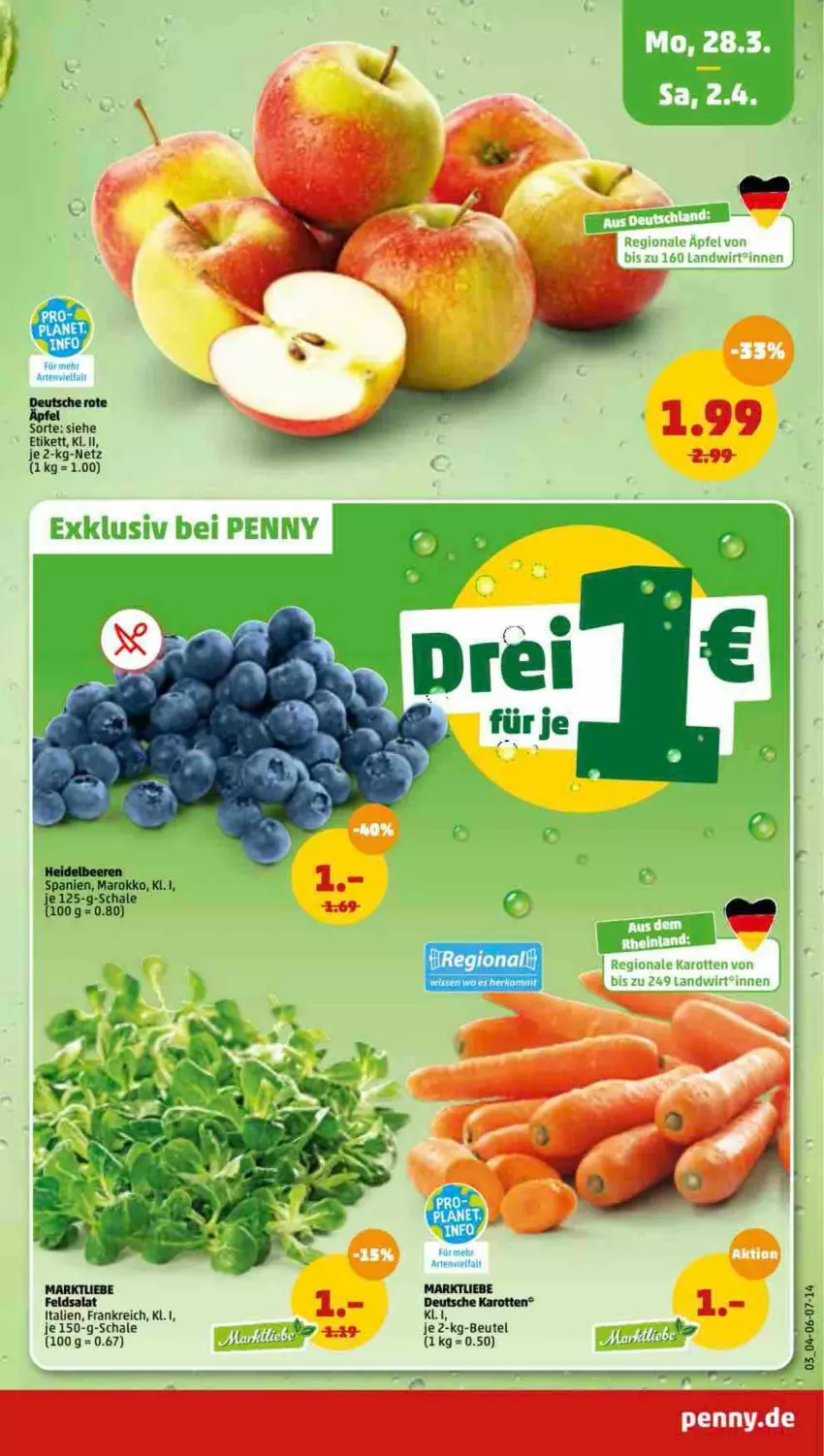 Aktueller Prospekt Penny - Prospekte - von 28.03 bis 02.04.2022 - strona 3 - produkty: beere, beeren, beutel, heidelbeere, heidelbeeren, Schal, Schale, Ti