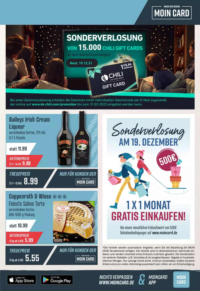 Aktueller Prospekt Combi - Prospekte - von 13.12 bis 18.12.2021 - strona 9 - produkty: aktionspreis, angebot, auto, baileys, chili, coppenrath, eis, elle, erde, flasche, irish cream, liqueur, reis, sahne, Ti, tisch, torte