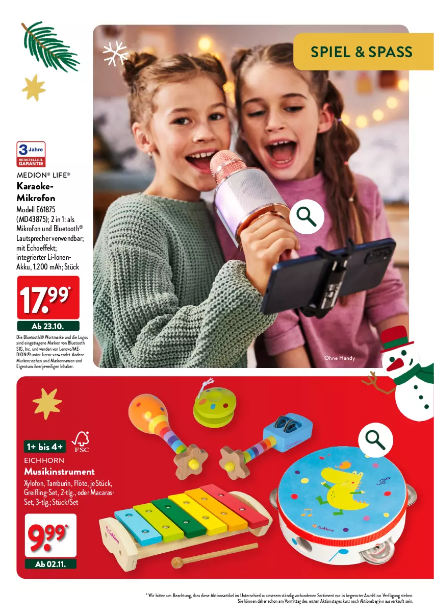 Aktueller Prospekt Aldi Nord - Weihnachten: Spielzeug - von 23.10 bis 14.12.2023 - strona 35 - produkty: akku, dell, erde, gin, Handy, lautsprecher, lenovo, LG, mac, medion, Mode, Musikinstrument, rum, rwe, Ti, ZTE