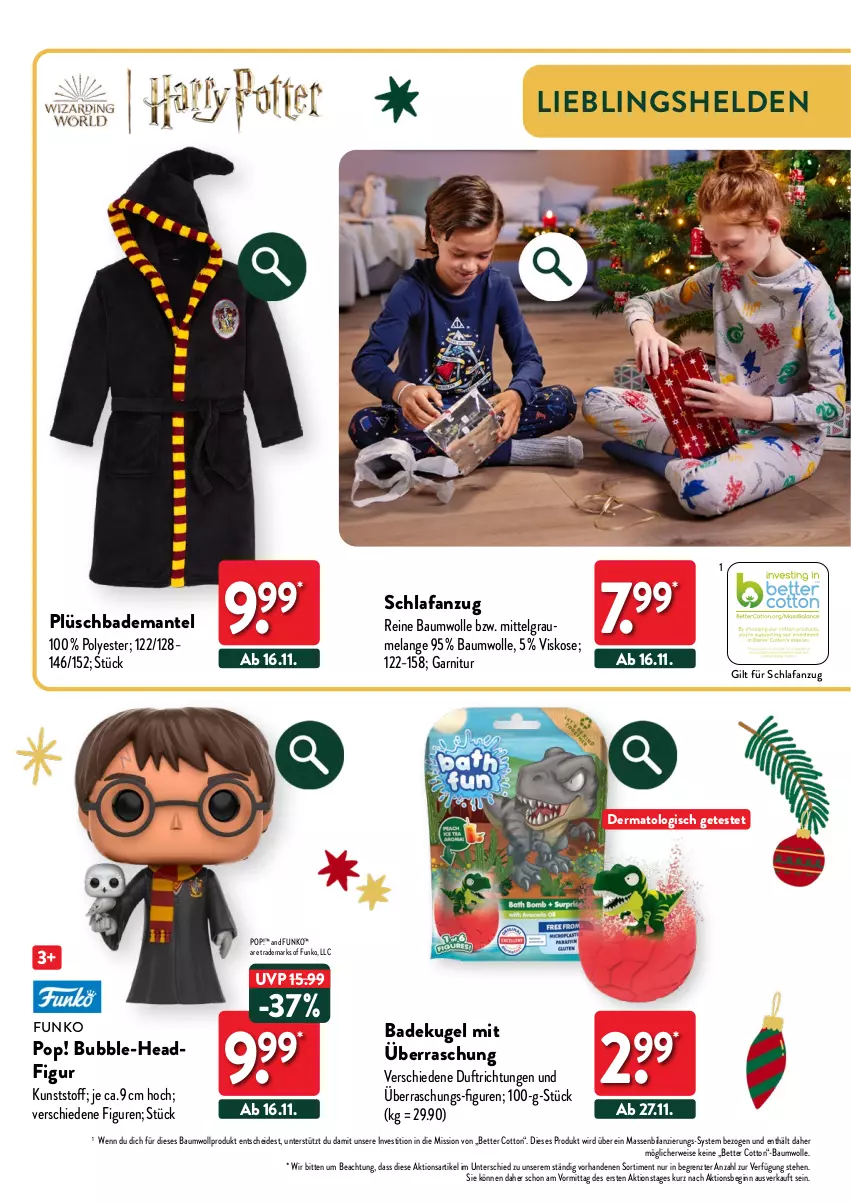 Aktueller Prospekt Aldi Nord - Weihnachten: Spielzeug - von 23.10 bis 14.12.2023 - strona 39 - produkty: Anzug, Bad, Bademantel, Bau, baumwolle, bett, eis, Elan, garnitur, gin, Kugel, LG, Mantel, Plüsch, reine baumwolle, rwe, Schlafanzug, Ti, wolle, ZTE