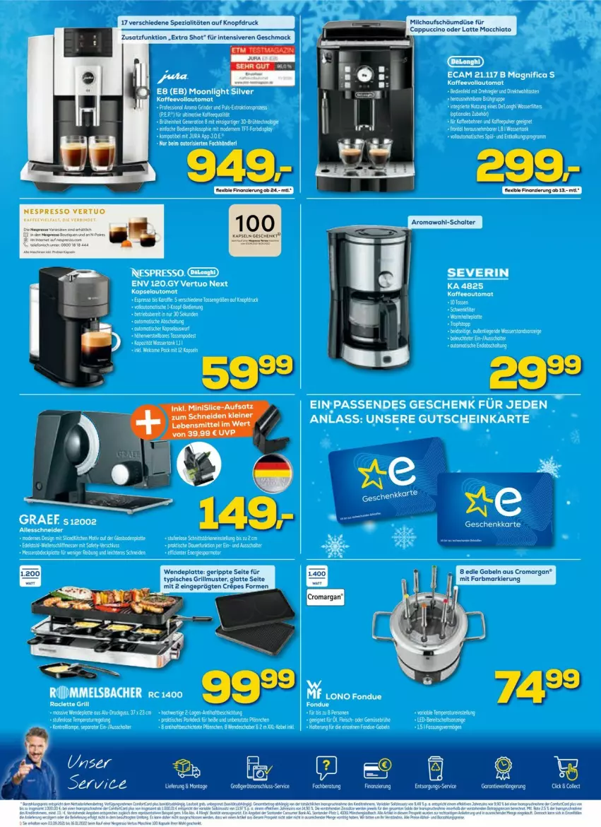 Aktueller Prospekt Euronics - Prospekte - von 15.12 bis 22.12.2021 - strona 6 - produkty: auto, Fondue, grill, gutschein, kaffee, kaffeeautomat, severin