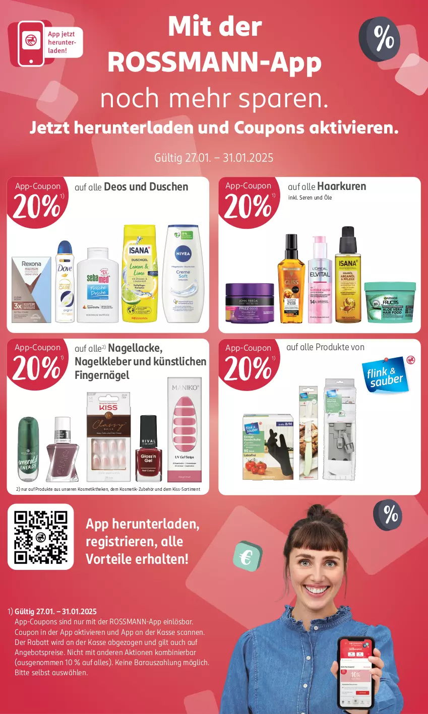 Aktueller Prospekt Rossmann - Prospekte - von 06.01 bis 31.01.2025 - strona 16 - produkty: angebot, angebotspreis, coupon, coupons, deo, dusche, eis, kleber, kosmetik, lack, Lacke, Nagellack, reis, Ti