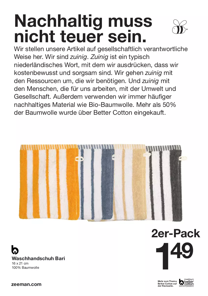 Aktueller Prospekt Zeeman - Prospekte - von 09.07 bis 15.07.2022 - strona 2 - produkty: Bau, baumwolle, bett, bio, bio-baumwolle, eis, elle, erde, Ria, rwe, Ti, waschhandschuh, wolle