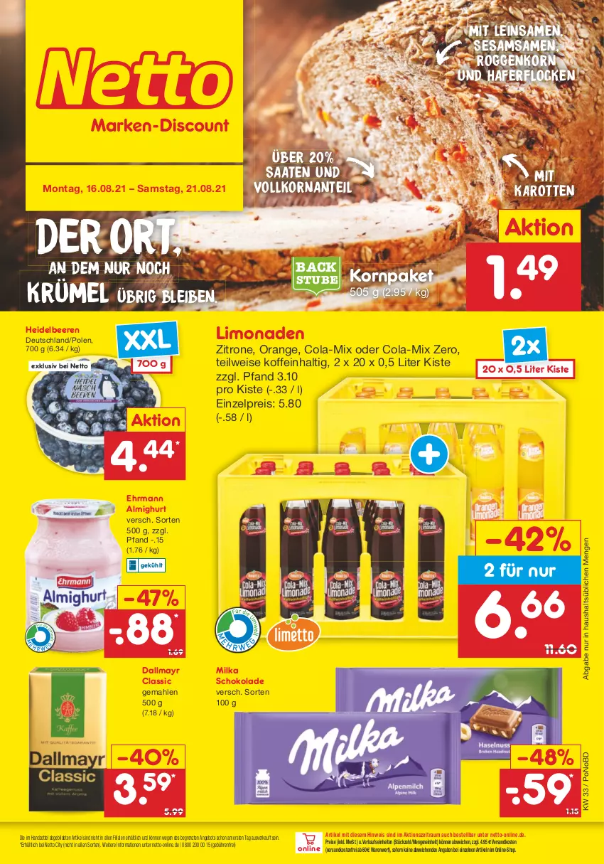 Aktueller Prospekt Netto Marken-Discount - von 16.08 bis 21.08.2021 - strona 1