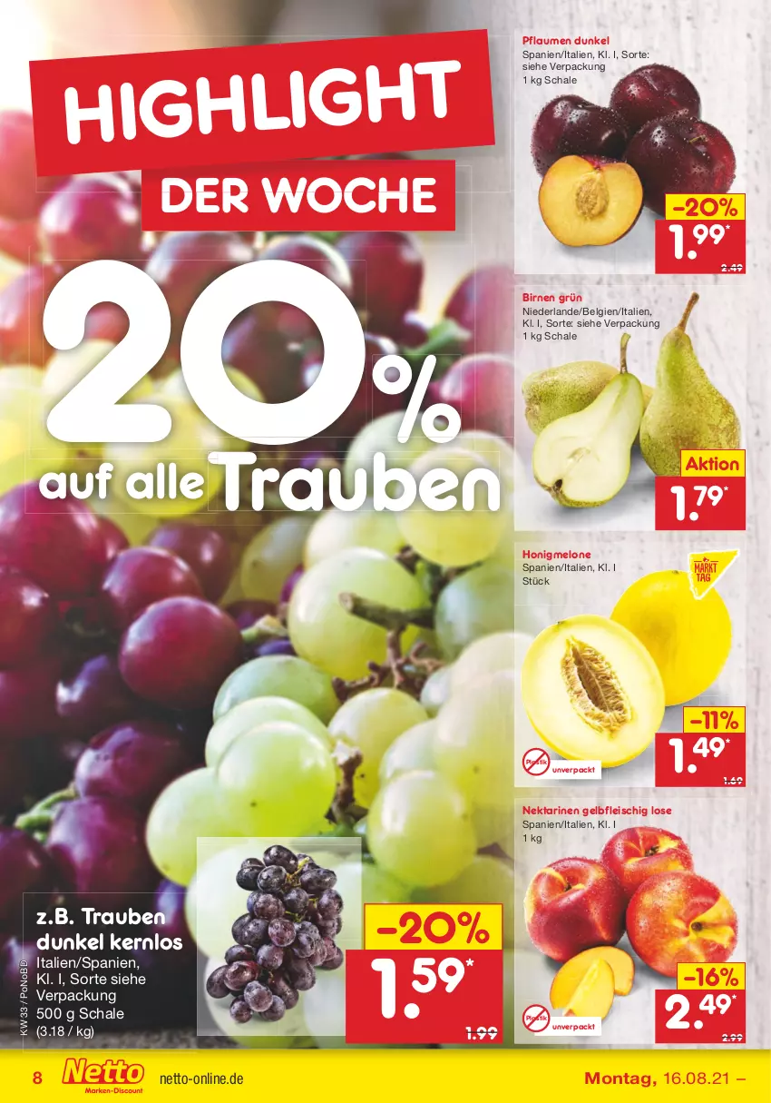 Aktueller Prospekt Netto Marken-Discount - von 16.08 bis 21.08.2021 - strona 8