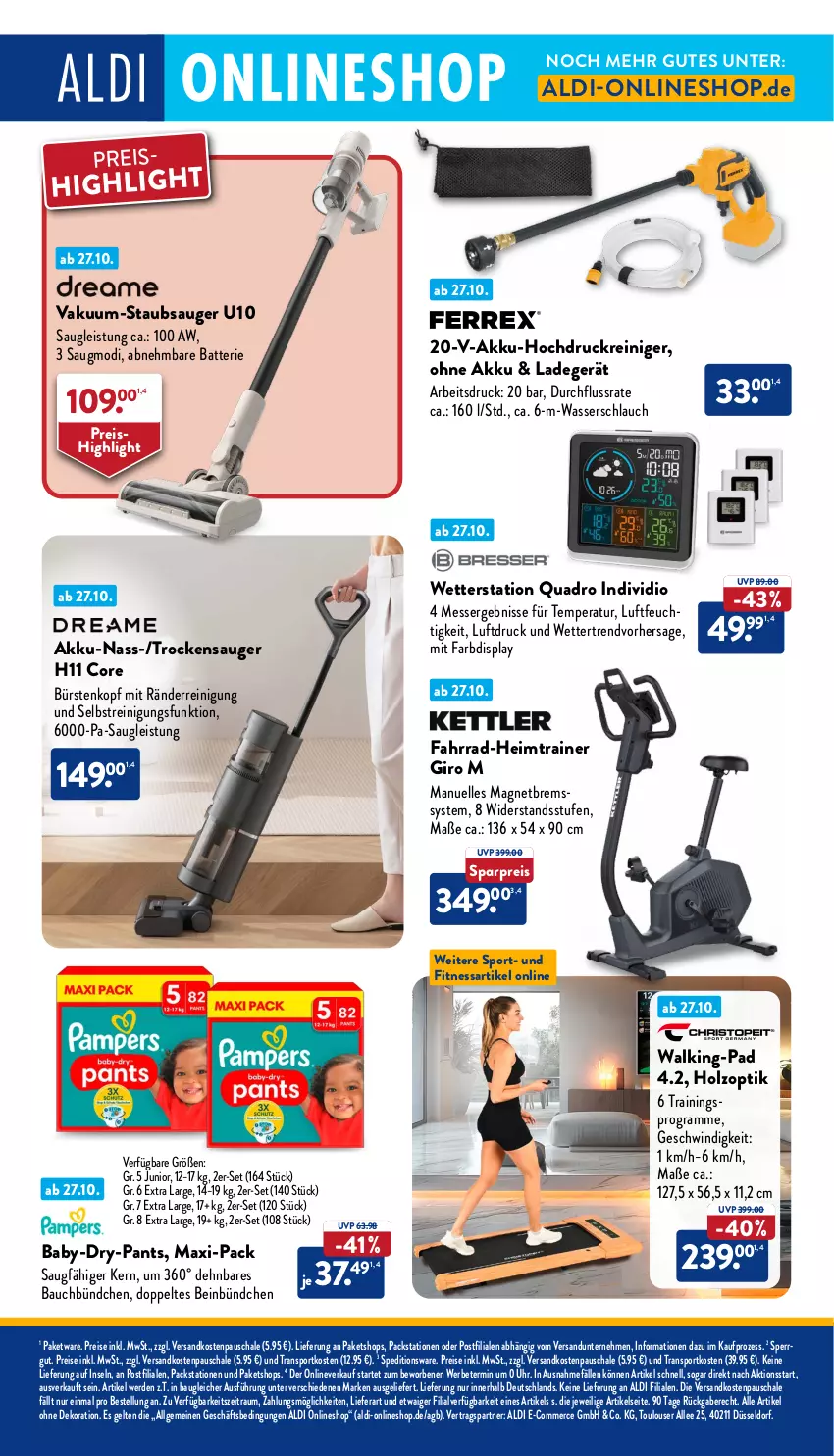 Aktueller Prospekt Aldi Nord - Von Montag - von 28.10 bis 02.11.2024 - strona 40 - produkty: akku, aldi, alle artikel ohne dekoration, baby-dry, batterie, Bau, bürste, bürsten, dekoration, eis, elle, erde, Fahrrad, hochdruckreiniger, Holz, ladegerät, LG, messer, ndk, Pants, quad, Quadro, reiniger, Reinigung, reis, Schal, Schale, schlauch, Sport, staubsauger, Ti, Trockensauger, uhr, wasser, Wasserschlauch, Wetterstation