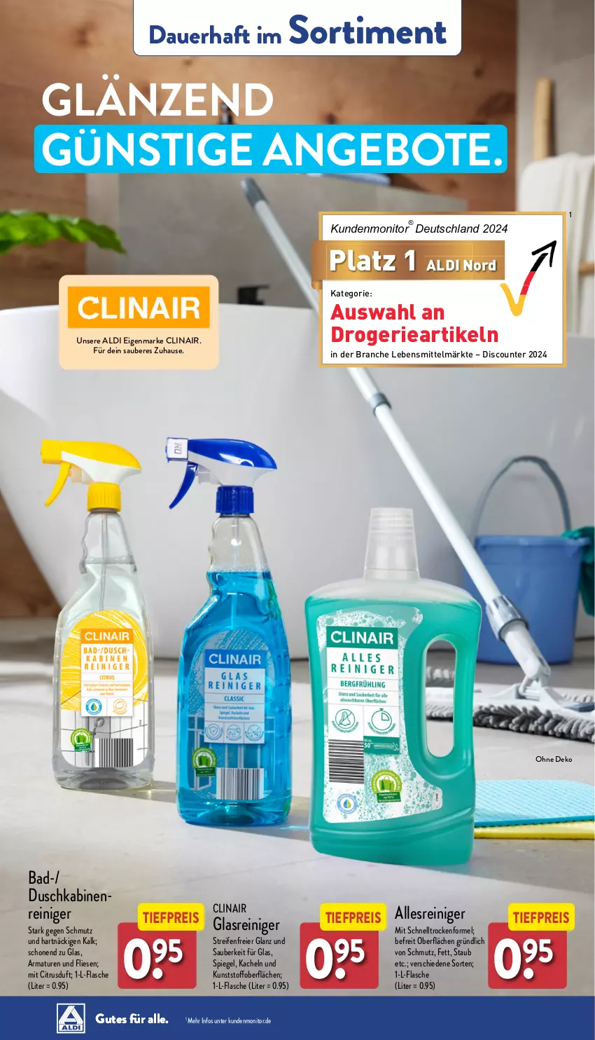 Aktueller Prospekt Aldi Nord - Von Montag - von 28.10 bis 02.11.2024 - strona 42 - produkty: aldi, angebot, angebote, armatur, armaturen, auer, Bad, citrus, Clin, discount, eier, eis, flasche, Glasreiniger, lebensmittel, monitor, reifen, reiniger, reis, spiegel, Ti, tiefpreis