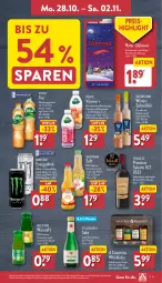 Gazetka promocyjna Aldi Nord - Von Montag - Gazetka - ważna od 02.11 do 02.11.2024 - strona 11 - produkty: Alwa, dessert, drink, eis, elle, erfrischungsgetränk, flasche, getränk, gin, Glühwein, likör, magnesium, mineralwasser, monster, Monster Energy, primitivo, reis, rotwein, saft, sahne, sekt, tee, teller, Ti, valensina, vita, Vitamine, volvic, wasser, wein, ZTE, zucker