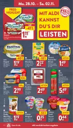 Gazetka promocyjna Aldi Nord - Von Montag - Gazetka - ważna od 02.11 do 02.11.2024 - strona 12 - produkty: aldi, almighur, almighurt, angebot, angebote, aufstrich, bavaria blu, Becher, bergader, braten, brot, brotaufstrich, burger, creme, dessert, ehrmann, ehrmann almighurt, Ehrmann Grand Dessert, eis, ferrero, gin, grill, haselnuss, Kinder, Kinder Maxi, kinder maxi king, Maasdam, maasdamer, meggle, milch, nuss, rama, reis, Ria, Rohwurst, schinken, Spezi, Streichzart, Sucuk, Ti, wurst, zucker