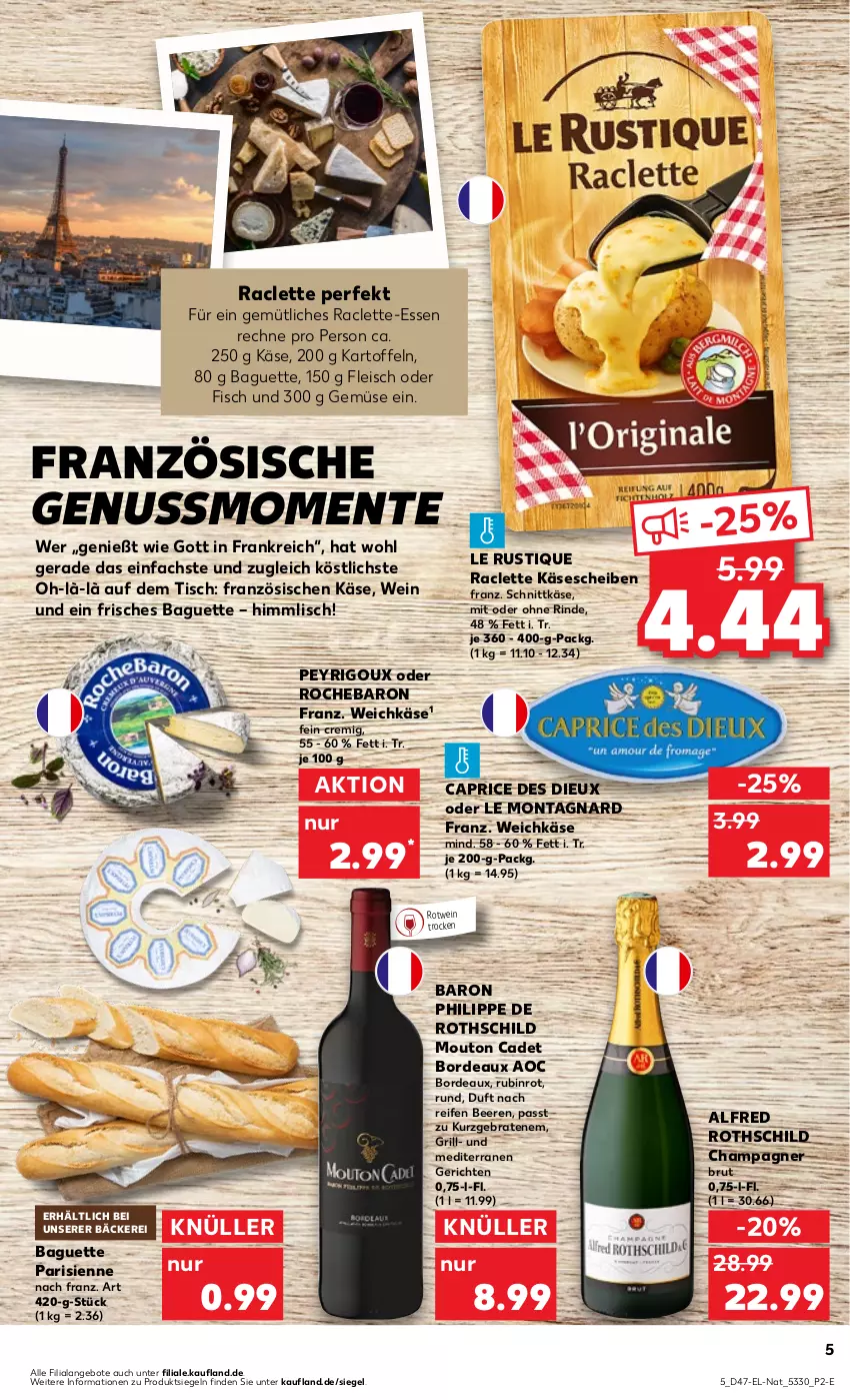 Aktueller Prospekt Kaufland - Prospekt - von 23.11 bis 29.11.2023 - strona 53 - produkty: angebot, angebote, baguette, beere, beeren, braten, brut, Cap, champagne, champagner, eis, ente, fisch, fleisch, grill, kartoffel, kartoffeln, Käse, käsescheiben, Le Rustique, nuss, Raclette Käse, reifen, rind, rotwein, Rubin, schnittkäse, Ti, tisch, weichkäse, wein