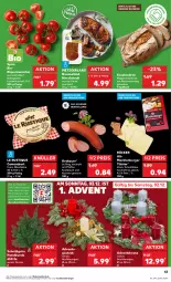 Gazetka promocyjna Kaufland - Prospekt - Gazetka - ważna od 29.11 do 29.11.2023 - strona 43 - produkty: Adventskranz, angebot, angebote, auer, bio, brot, burger, camembert, eis, geback, gewürz, Käse, knoblauch, krakauer, Kranz, Krustenbrot, Le Rustique, natur, pfeffer, reis, ring, rispentomaten, schnittkäse, steak, Ti, Tilsiter, tomate, tomaten, trolli, weichkäse