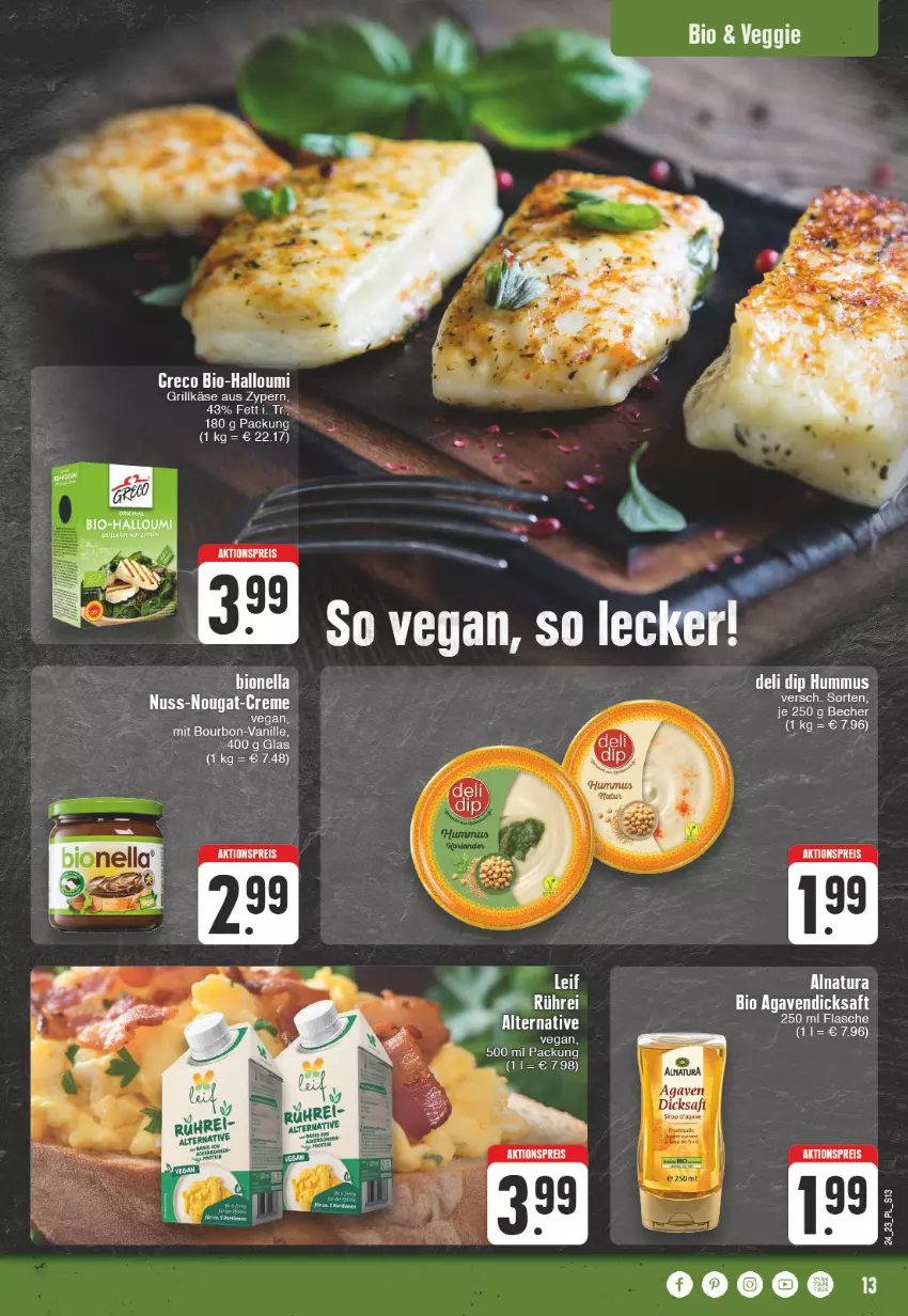 Aktueller Prospekt E Center - Angebote der Woche - von 12.06 bis 17.06.2023 - strona 13 - produkty: aktionspreis, Becher, bio, bourbon, dip, eis, Halloumi, hummus, LG, natur, natura, reis, tee, Ti, vanille, veggie