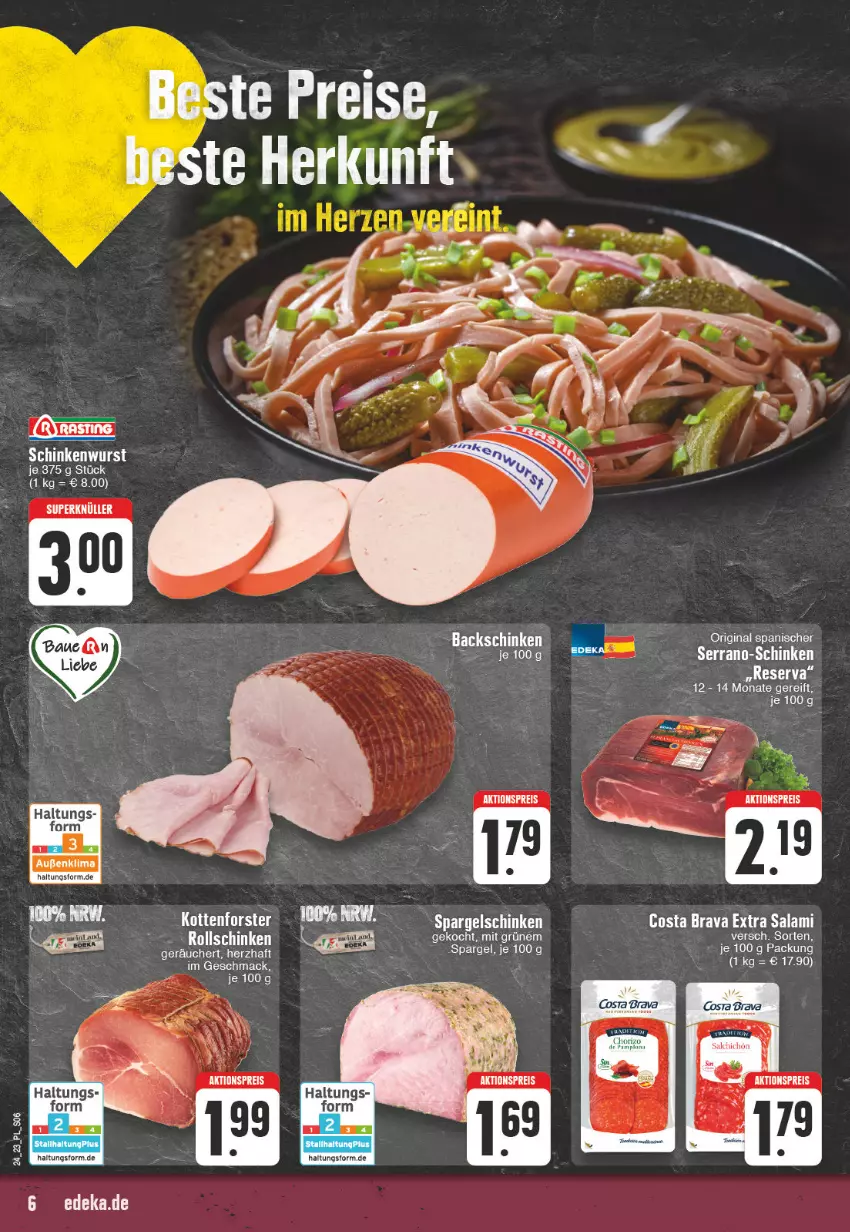 Aktueller Prospekt E Center - Angebote der Woche - von 12.06 bis 17.06.2023 - strona 6 - produkty: aktionspreis, eis, ente, mac, reis, salami, schinken, serrano, spargel, spargelschinken, tee, Ti