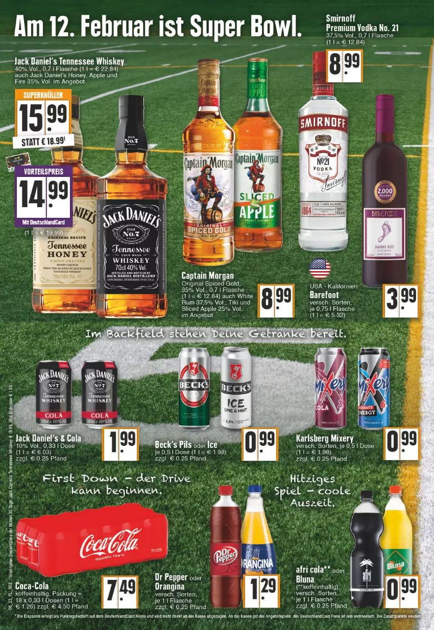 Aktueller Prospekt E Center - Angebote der Woche - von 06.02 bis 11.02.2023 - strona 2 - produkty: Afri Cola, angebot, angebote, Apple, cola, flasche, gin, jack daniel, jack daniel's, Jack Daniel’s, karlsberg, karlsberg mixery, LG, Mixer, mixery, orangina, original spiced gold, rum, smirnoff, tennessee whiskey, Ti, whiskey