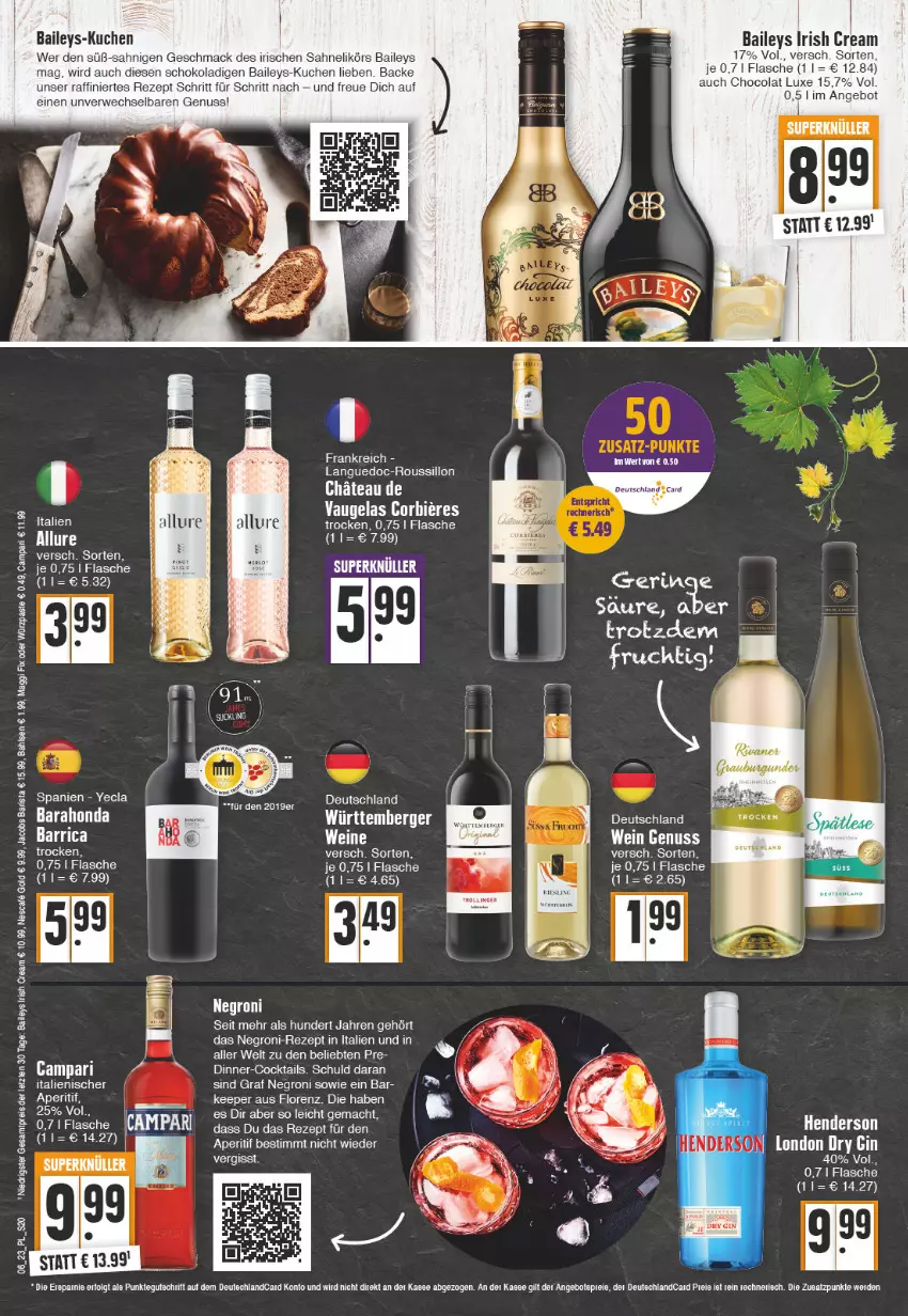 Aktueller Prospekt E Center - Angebote der Woche - von 06.02 bis 11.02.2023 - strona 20 - produkty: angebot, aperitif, bahlsen, baileys, bier, Biere, campari, cola, eis, enders, ente, flasche, irish cream, jacobs, kuchen, likör, london dry, lorenz, mac, maggi, maggi fix, nuss, reis, rezept, ring, rwe, sahne, schoko, Ti, wein, weine, Weste