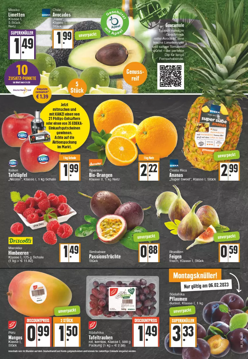 Aktueller Prospekt E Center - Angebote der Woche - von 06.02 bis 11.02.2023 - strona 7 - produkty: ananas, avocado, avocados, dip, erde, Feigen, früchte, limette, limetten, mango, mangos, Mett, metten, pflaume, pflaumen, saft, Schal, Schale, Ti, tomate, tomaten, würfel