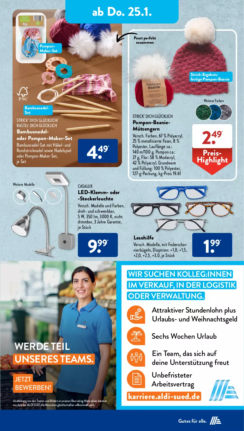 Aktueller Prospekt AldiSud - NÄCHSTE WOCHE - von 22.01 bis 27.01.2024 - strona 25 - produkty: aldi, bambus, Beanie, bügel, dell, eis, elle, erde, Leuchte, Mode, Mütze, reis, Ria, Ti