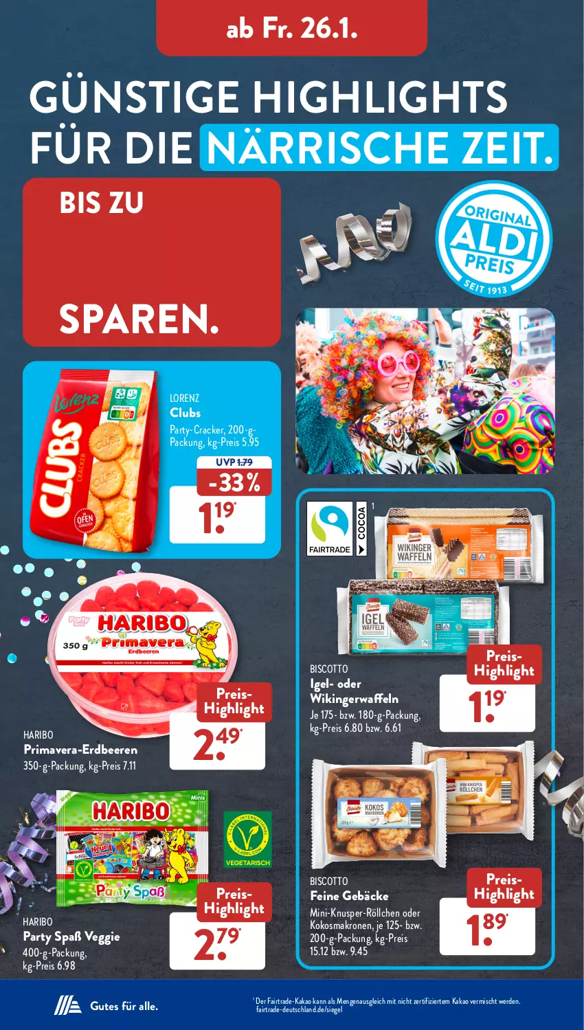 Aktueller Prospekt AldiSud - NÄCHSTE WOCHE - von 22.01 bis 27.01.2024 - strona 33 - produkty: alle artikel ohne dekoration, beere, beeren, biscotto, cracker, dekoration, eis, erdbeere, erdbeeren, erde, gin, haribo, kakao, kokos, krone, lorenz, reis, Ti, veggie, waffeln, ZTE