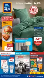 Gazetka promocyjna AldiSud - NÄCHSTE WOCHE - Gazetka - ważna od 27.01 do 27.01.2024 - strona 1 - produkty: aldi, auto, bett, bettwäsche, butter, eis, Laugeneck, LG, reis, Ti, ZTE