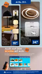 Gazetka promocyjna AldiSud - NÄCHSTE WOCHE - Gazetka - ważna od 27.01 do 27.01.2024 - strona 14 - produkty: aldi, Bau, decke, deckenleuchte, dell, deo, eis, elle, led-deckenleuchte, Leuchte, leuchtmittel, Mode, ndk, reis, Ria, Samsung, Schal, Schale, Ti, tisch, tischleuchte