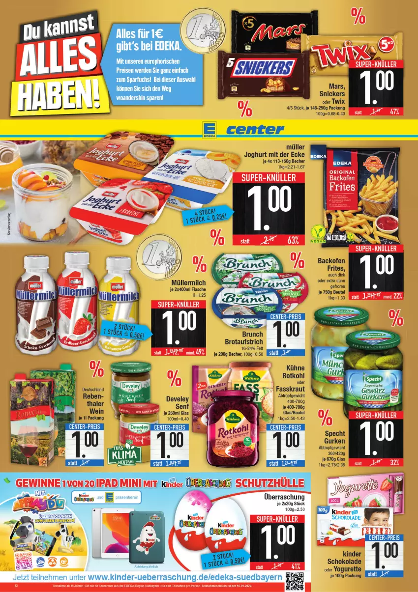 Aktueller Prospekt E Center - Angebote der Woche - von 10.01 bis 15.01.2022 - strona 12 - produkty: eis, erde, Kühne, reis, Ti