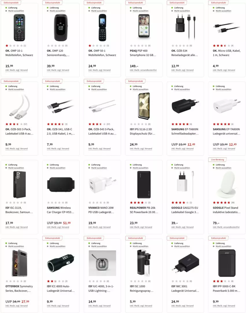 Aktueller Prospekt Media Markt - Prospekte - von 10.03 bis 17.03.2022 - strona 8 - produkty: adapter, auto, Bank, deka, eis, ladegerät, ladekabel, lays, ndk, powerbank, Reinigung, reis, rel, Samsung, telefon, Ti, usb, versandkostenfrei