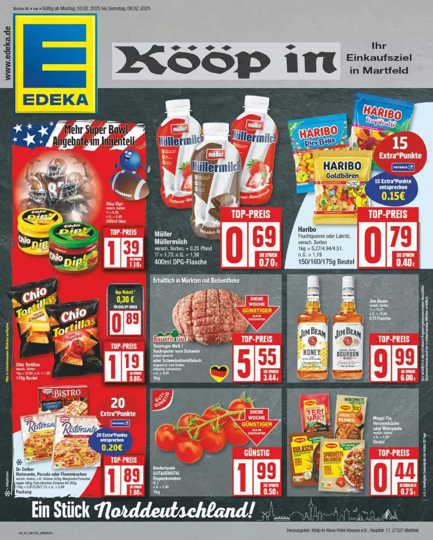 Aktueller Prospekt Edeka - Prospekte - von 03.02 bis 08.02.2025 - strona 1 - produkty: beutel, cola, deka, ente, flammkuchen, flasche, frucht, fruchtgummi, kuchen, Lakritz, lamm, Mode, oder lakritz, ristorante, Ti