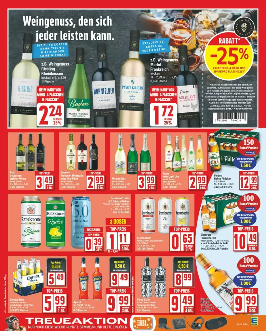 Aktueller Prospekt Edeka - Prospekte - von 03.02 bis 08.02.2025 - strona 13 - produkty: coupon, flasche, nuss, wein