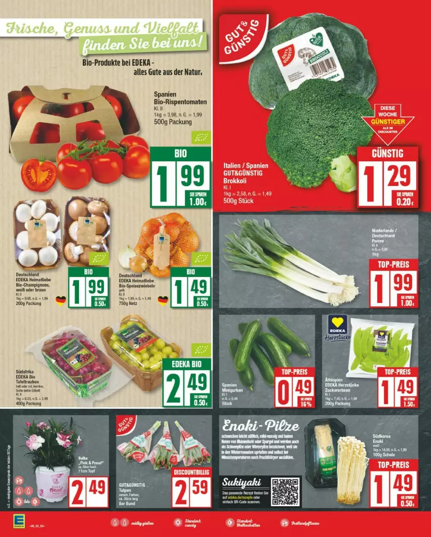 Aktueller Prospekt Edeka - Prospekte - von 03.02 bis 08.02.2025 - strona 2 - produkty: bio, deka, eis, natur, rispentomaten, Speisezwiebeln, tomate, tomaten, zwiebel, zwiebeln