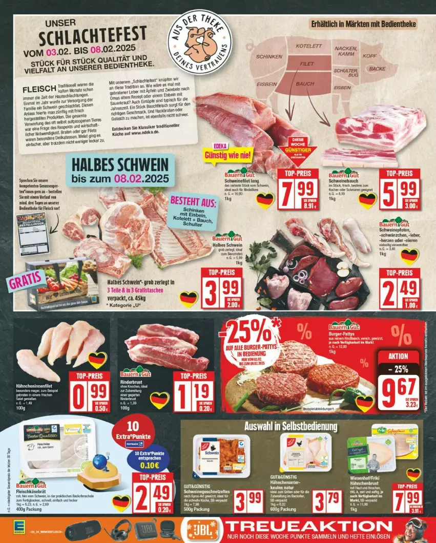 Aktueller Prospekt Edeka - Prospekte - von 03.02 bis 08.02.2025 - strona 4 - produkty: auer, Bau, braten, decke, deka, eier, eintöpfe, eis, elle, ente, filet, fleisch, Kraut, küche, mac, rezept, rind, rinder, Sauerkraut, schinken, schwein, schweine, Schweinebauch, Ti, wein, weine, zwiebel, zwiebeln