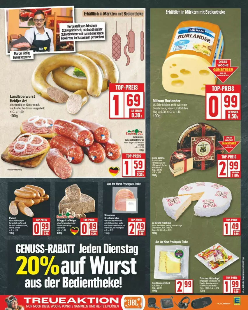 Aktueller Prospekt Edeka - Prospekte - von 03.02 bis 08.02.2025 - strona 5 - produkty: burlander, eis, ente, fleisch, Käse, landleberwurst, leberwurst, mac, Mett, mettwurst, milram, natur, nuss, paprika, schinken, schnittkäse, schwein, schweine, schweinefleisch, Schweineleber, tee, Ti, topf, wein, weine, wurst, zwiebel, zwiebelmettwurst