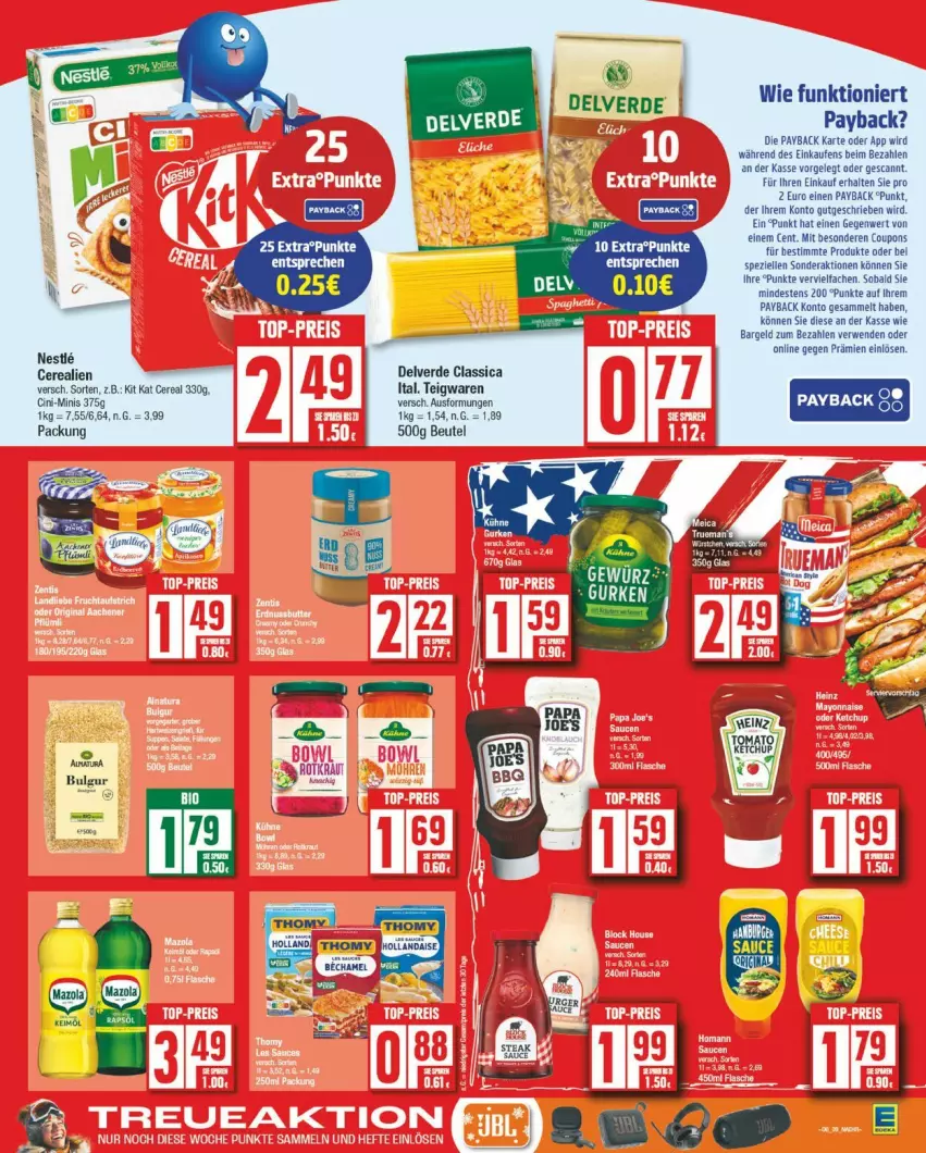 Aktueller Prospekt Edeka - Prospekte - von 03.02 bis 08.02.2025 - strona 9 - produkty: beutel, bulgur, cerealien, cin, coupon, coupons, elle, erde, keimöl, Kit Kat, LG, mazola, payback, rwe, Spezi, teigwaren, Ti